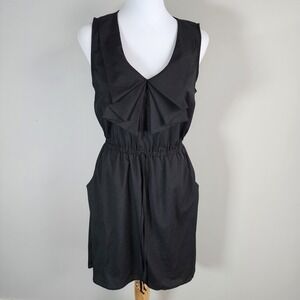 BeBop Sleeveless Dress Womens Medium Black Pleated Ruffle Whimsigoth Witchy Goth